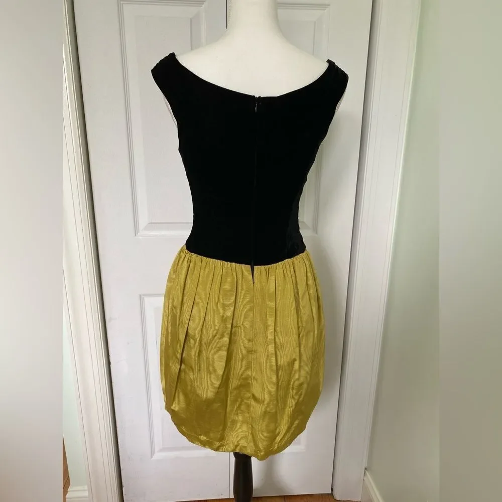 1990s Couture Anna Sui Princess Cut, Morie Rayon & Velvet Dress